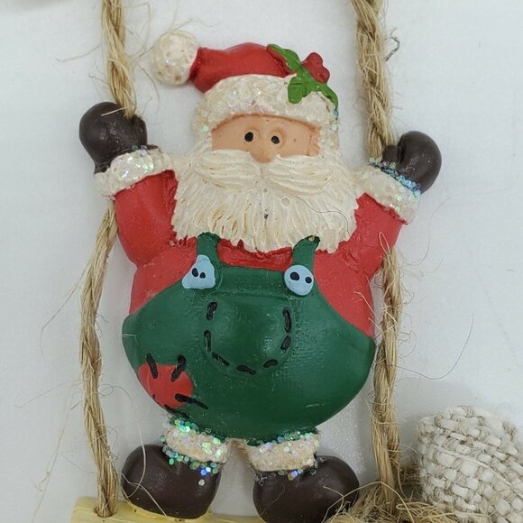 Santa Claus On A Swing Pinback Button Christmas - Picture 3 of 4